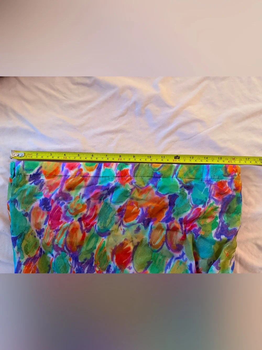 High-Low Floral Ruffle Midi Skirt - Multi Color - Picture 5 of 6